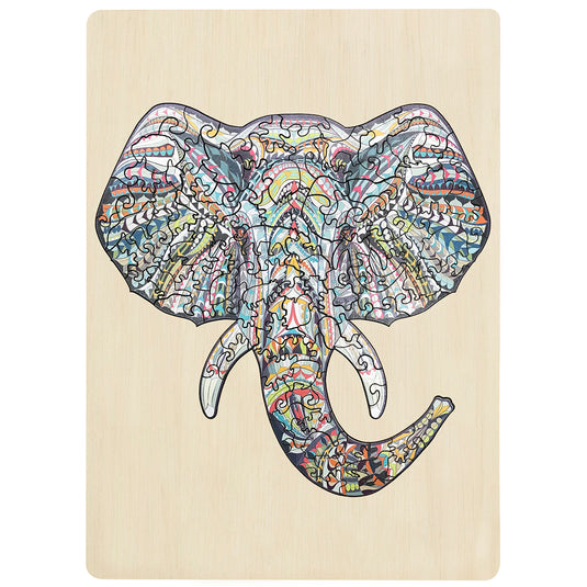 137 Piece Wooden Jigsaw Puzzle, Elephant
