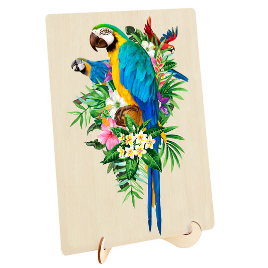 128 Piece Wooden Jigsaw Puzzle, Macaw