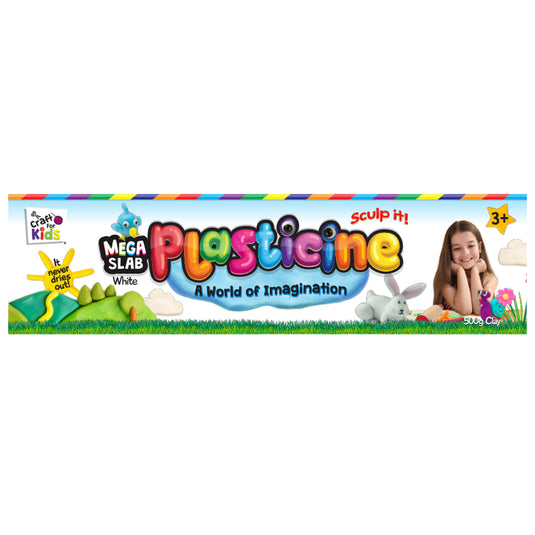 Plasticine 500 Gram Block - White