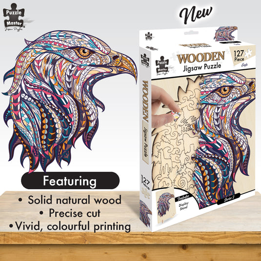 127 Piece Wooden Jigsaw Puzzle, Eagle