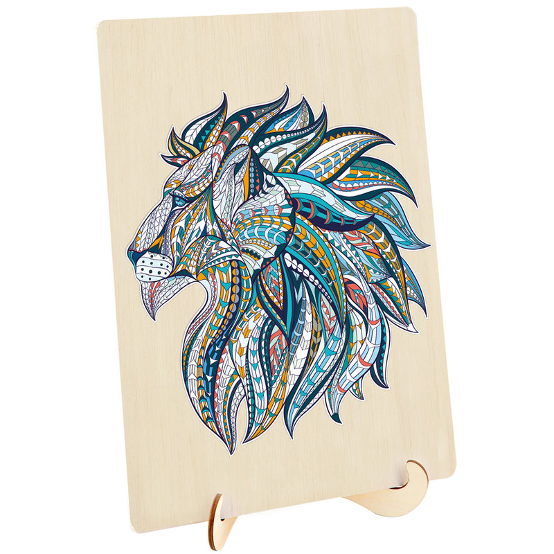Load image into Gallery viewer, 124 Piece Wooden Jigsaw Puzzle, Lion