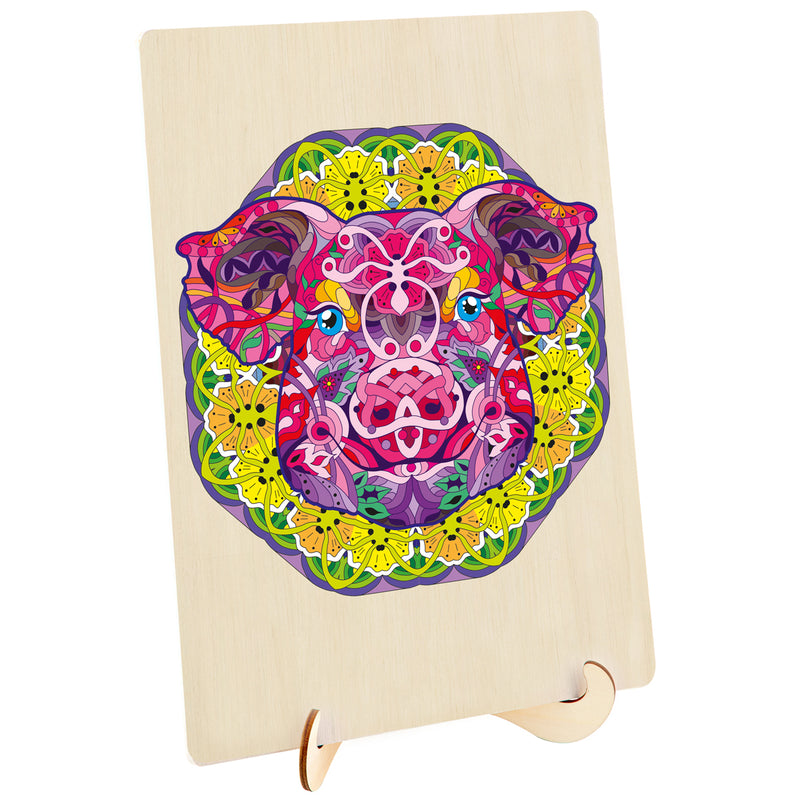 Load image into Gallery viewer, 121 Piece Wooden Jigsaw Puzzle, Pig