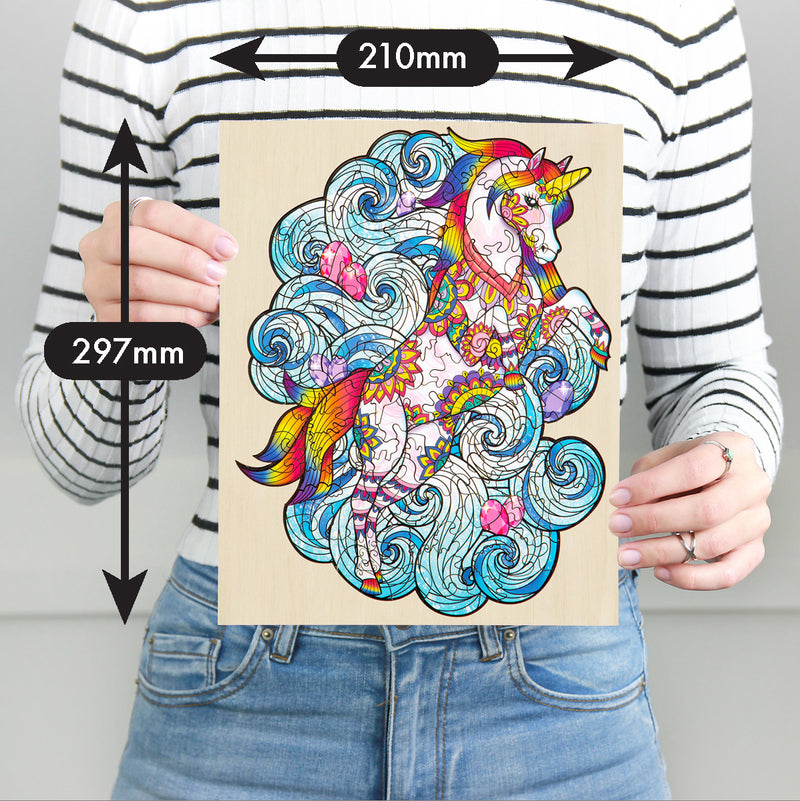 Load image into Gallery viewer, 129 Piece Wooden Jigsaw Puzzle, Unicorn