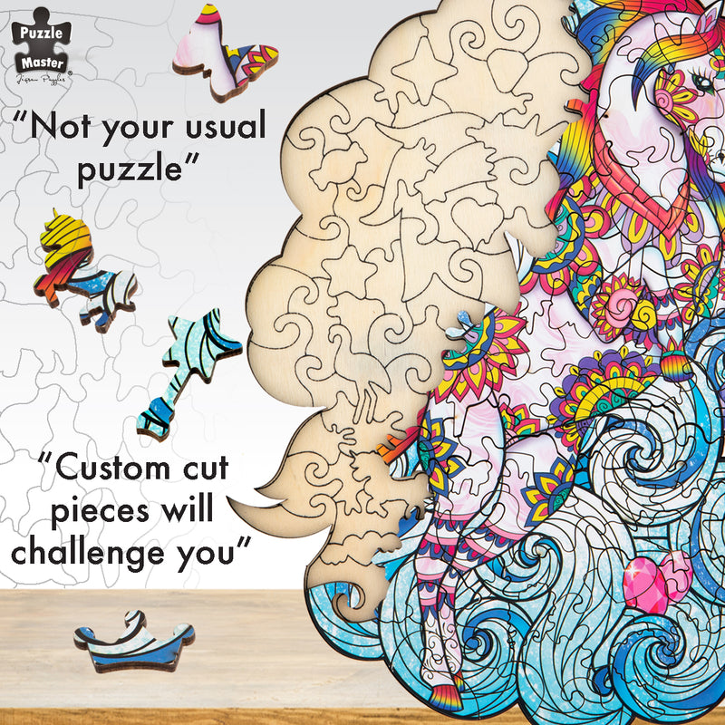 Load image into Gallery viewer, 129 Piece Wooden Jigsaw Puzzle, Unicorn