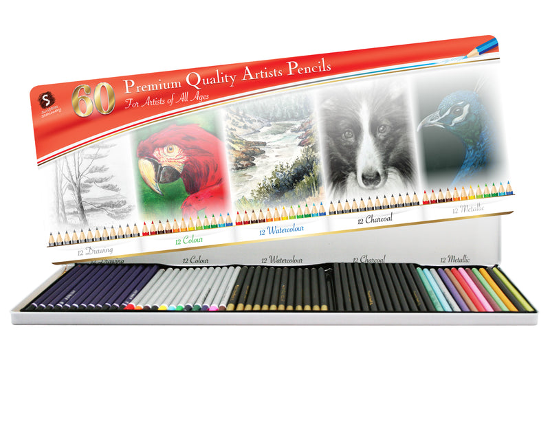 Load image into Gallery viewer, 60 Piece Premium Artists Pencils