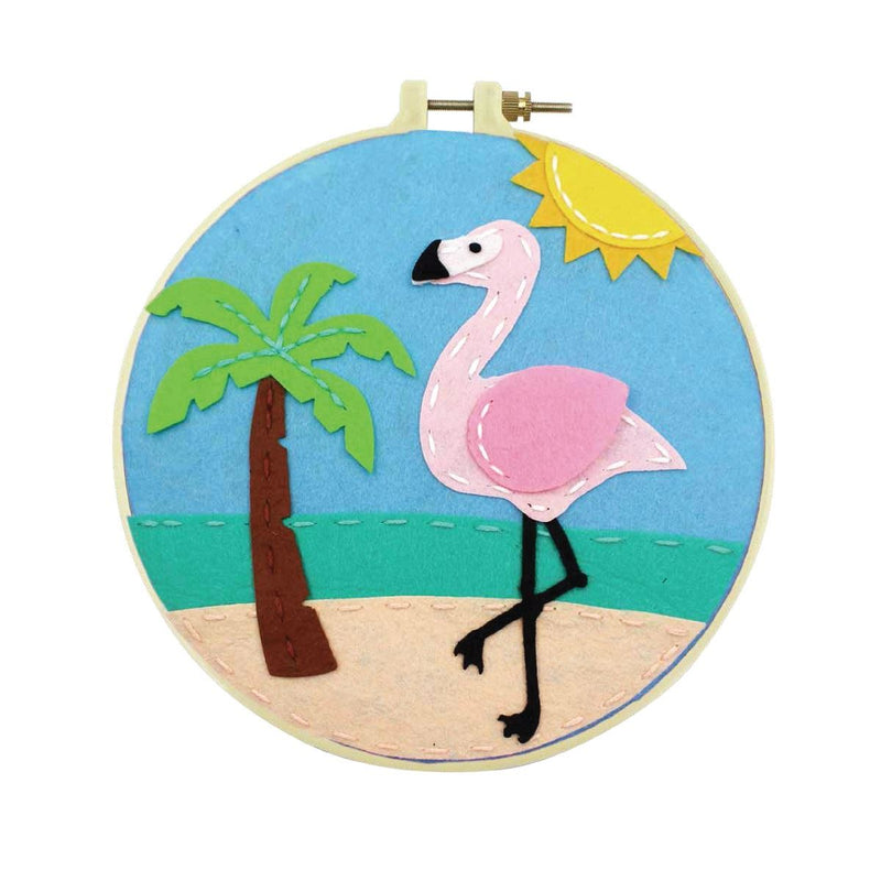 Load image into Gallery viewer, Make Your Own  Embroidered Flamingo