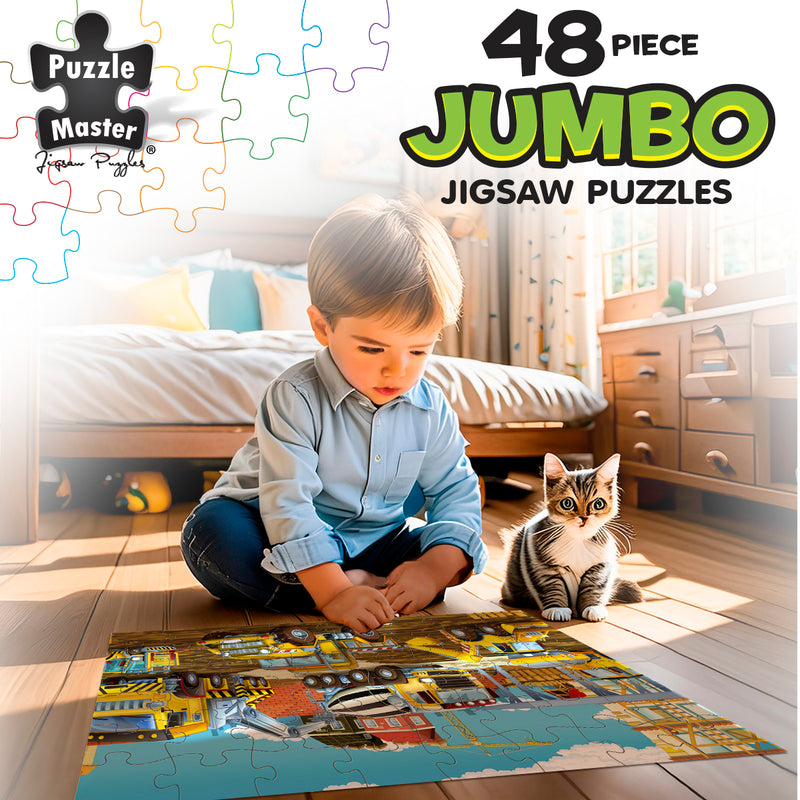 Load image into Gallery viewer, 48 Piece Jumbo Floor Puzzle Construction Site
