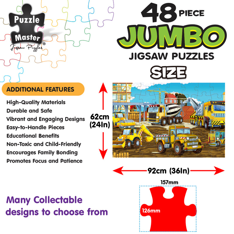 Load image into Gallery viewer, 48 Piece Jumbo Floor Puzzle Construction Site
