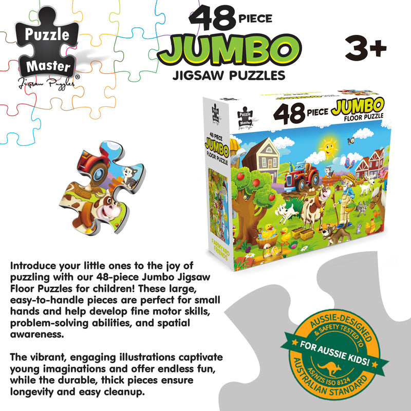 Load image into Gallery viewer, 48 Piece Jumbo Floor Puzzle Farmyard Friends
