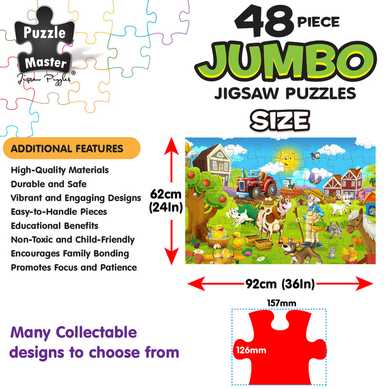 Load image into Gallery viewer, 48 Piece Jumbo Floor Puzzle Farmyard Friends
