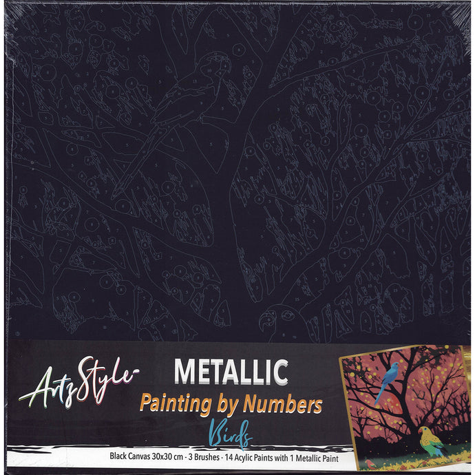 Metallic Paint By Number Bird