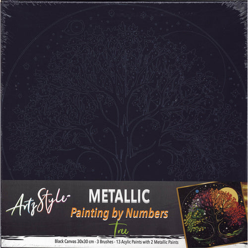 Metallic Paint By Number Tree