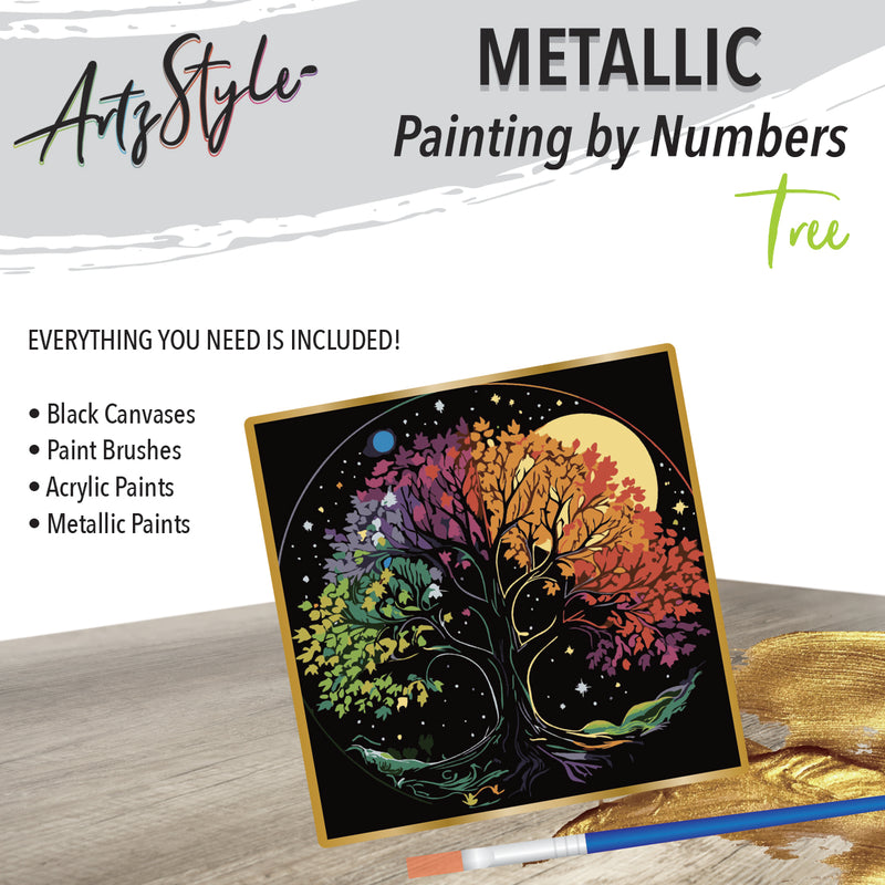 Load image into Gallery viewer, Metallic Paint By Number Tree
