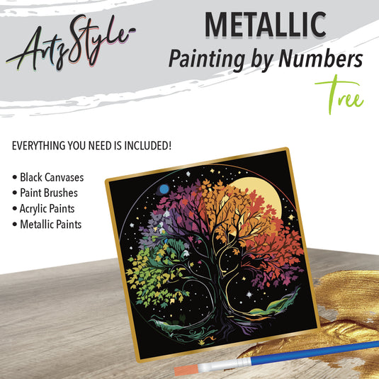 Metallic Paint By Number Tree