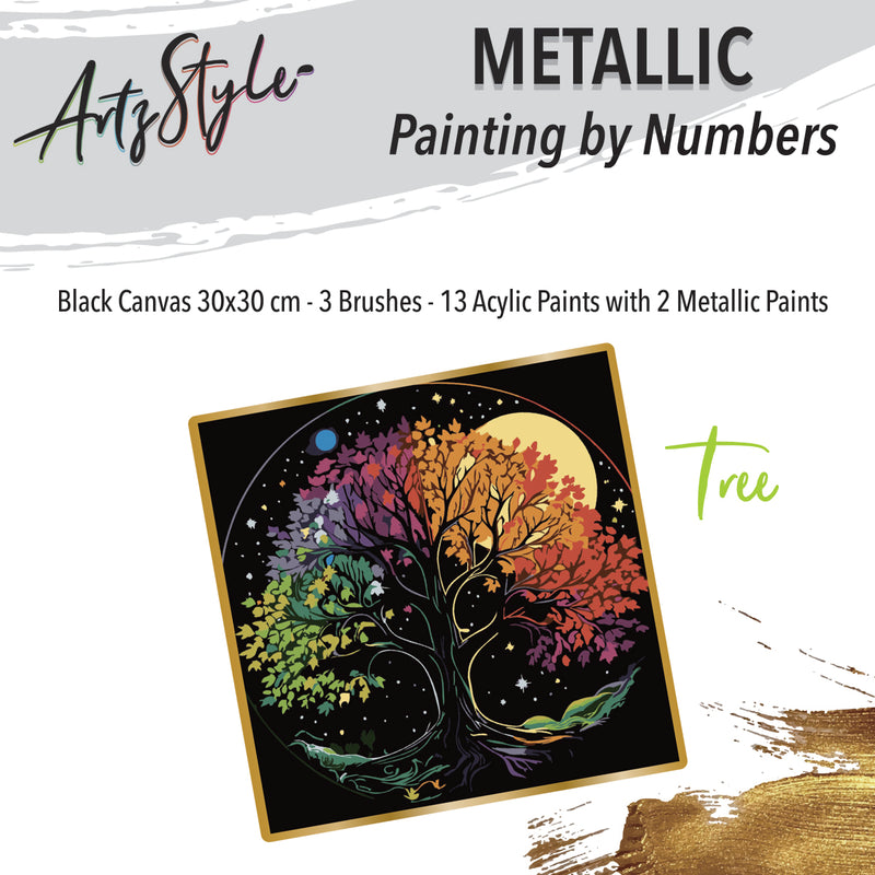 Load image into Gallery viewer, Metallic Paint By Number Tree
