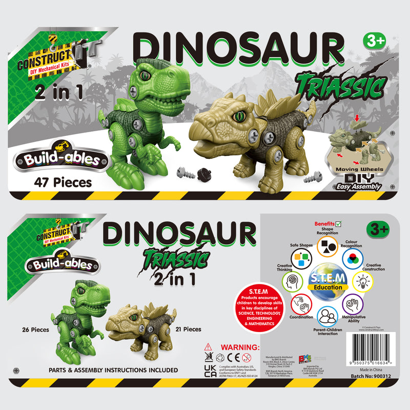 Load image into Gallery viewer, Build-ables Dinosaurs 2 in 1 Triassic
