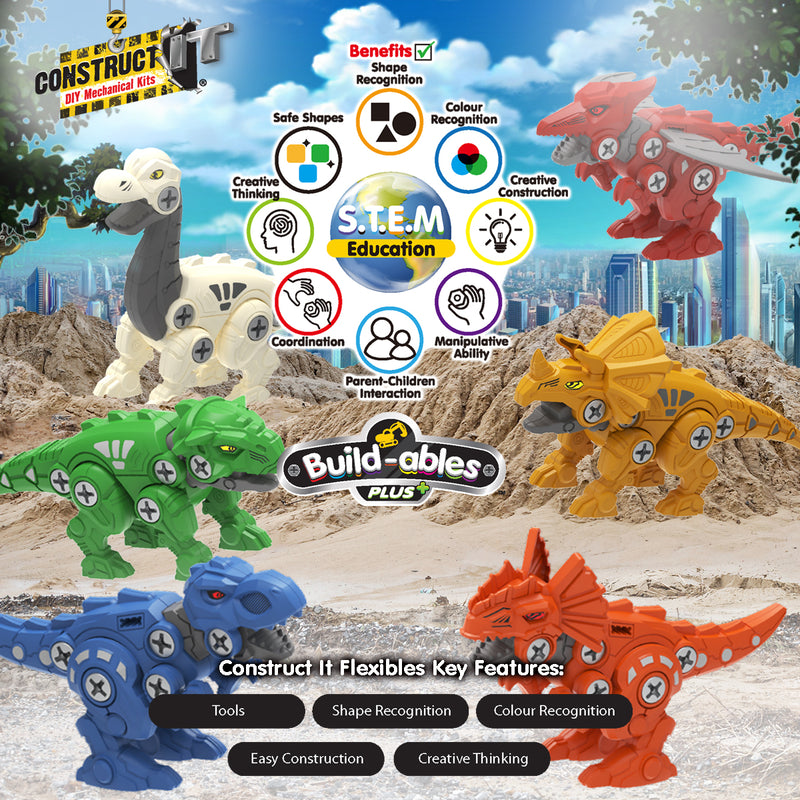 Load image into Gallery viewer, Build-ables Plus 6 in 1 Mechosaurs Pack
