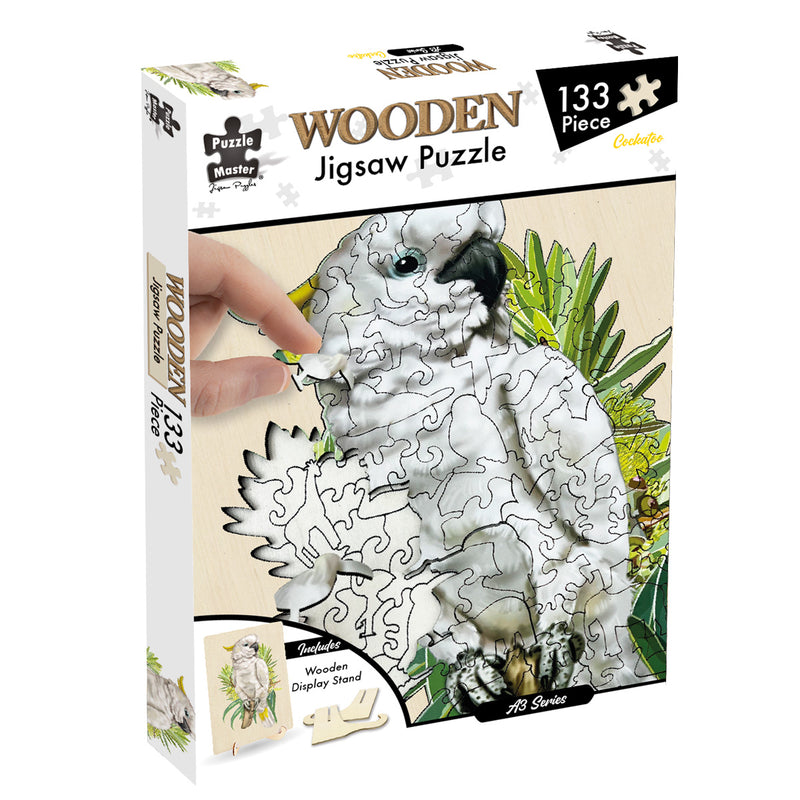 Load image into Gallery viewer, 133 Piece Wooden Jigsaw Puzzle, Cockatoo (A3 Series)
