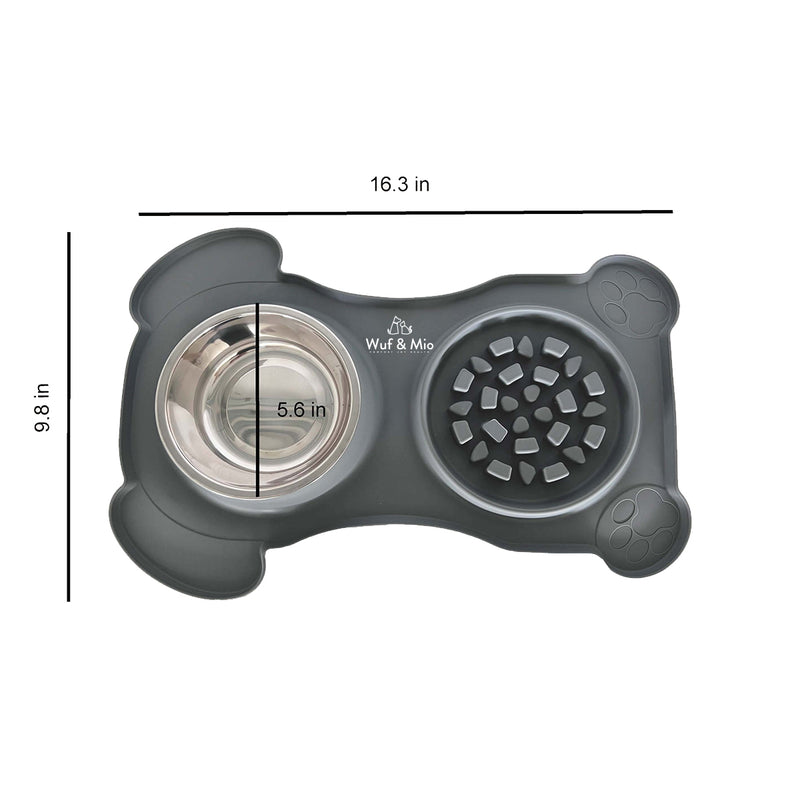 Load image into Gallery viewer, Wuf &amp; Mio 2-in-1 Dog Feeding Mat - Slow Feeder &amp; Water Bowl Combo
