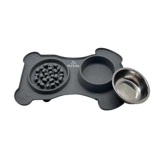 Wuf & Mio 2-in-1 Dog Feeding Mat - Slow Feeder & Water Bowl Combo