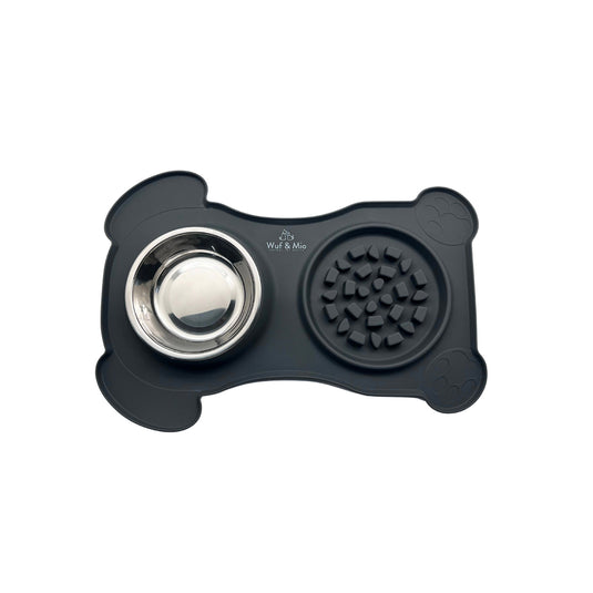 Wuf & Mio 2-in-1 Dog Feeding Mat - Slow Feeder & Water Bowl Combo