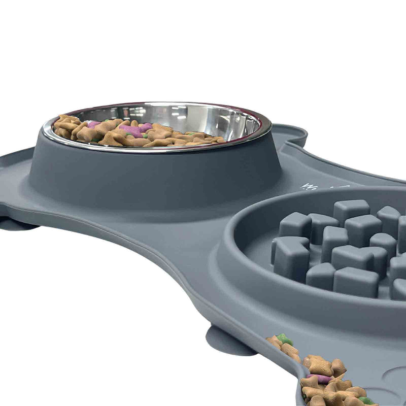 Load image into Gallery viewer, Wuf &amp; Mio 2-in-1 Dog Feeding Mat - Slow Feeder &amp; Water Bowl Combo
