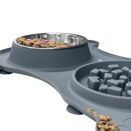 Wuf & Mio 2-in-1 Dog Feeding Mat - Slow Feeder & Water Bowl Combo