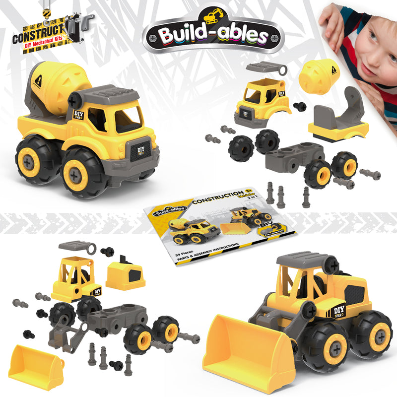 Load image into Gallery viewer, Build-ables - Construction Vehicles 2 in 1
