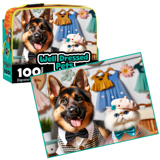 100 Piece Lunch Box Puzzle Dressed Pets AR Edition - view 2