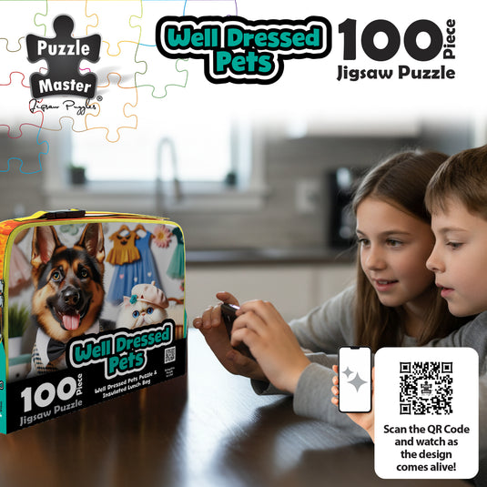 100 Piece Lunch Box Puzzle Dressed Pets AR Edition - view 4