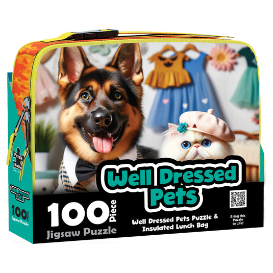 100 Piece Lunch Box Puzzle Dressed Pets AR Edition