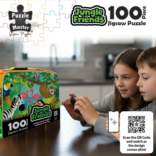 100 Piece Lunch Box Puzzle Jungle Friends AR Edition - view 2