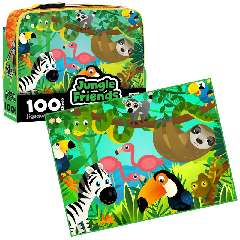 Load image into Gallery viewer, 100 Piece Lunch Box Puzzle Jungle Friends AR Edition
