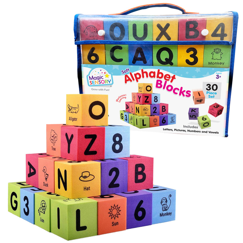 Load image into Gallery viewer, Alphabet &amp; Number Foam Blocks
