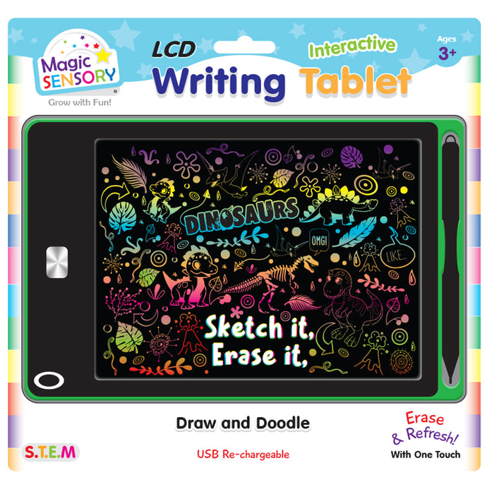 Interactive LCD Writing Tablet - Green Dino (USB Rechargeable)