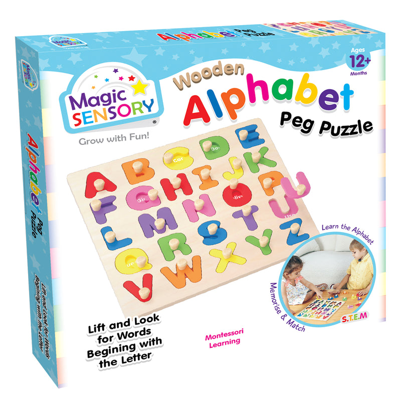 Load image into Gallery viewer, Wooden Alphabet Peg Puzzle
