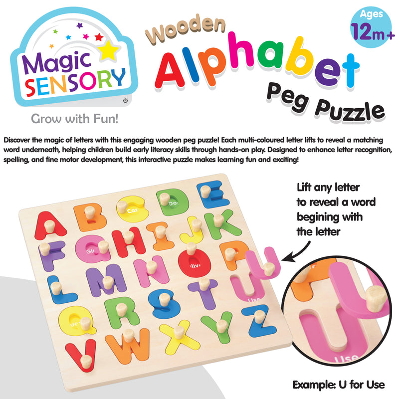 Load image into Gallery viewer, Wooden Alphabet Peg Puzzle
