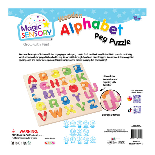 Wooden Alphabet Peg Puzzle