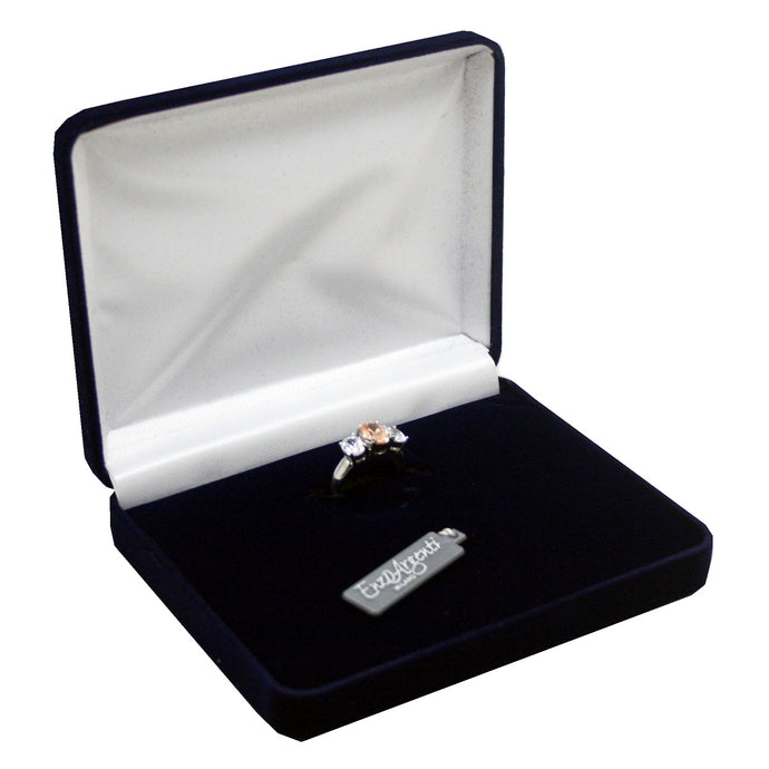 Enzo Argenti Silver and Champagne Zirconia Ring