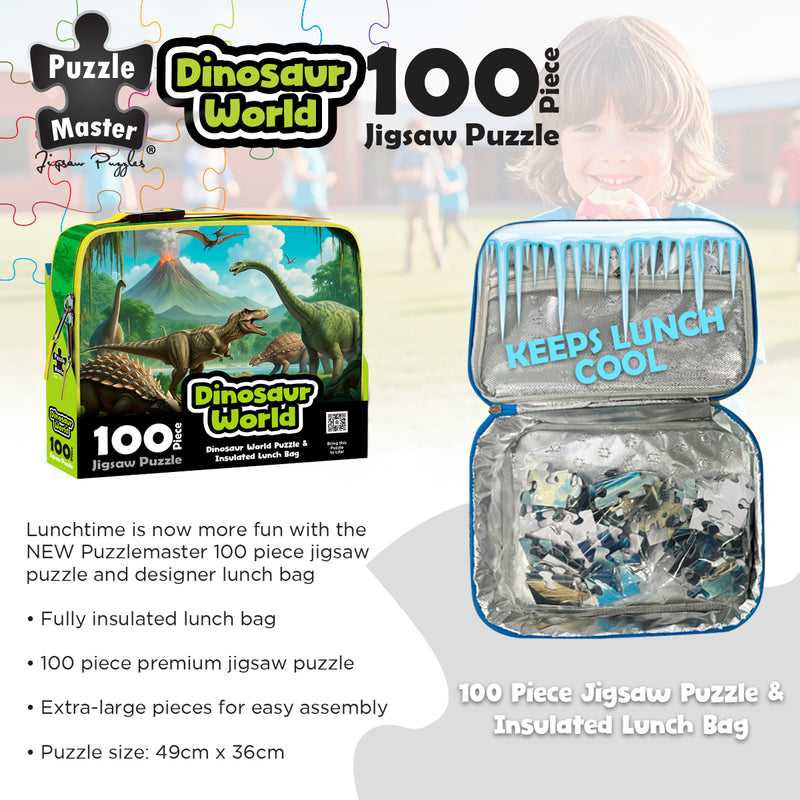 Load image into Gallery viewer, Dinosaur World Jigsaw &amp; Lunch Box Cooler
