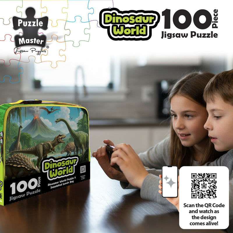 Load image into Gallery viewer, Dinosaur World Jigsaw &amp; Lunch Box Cooler

