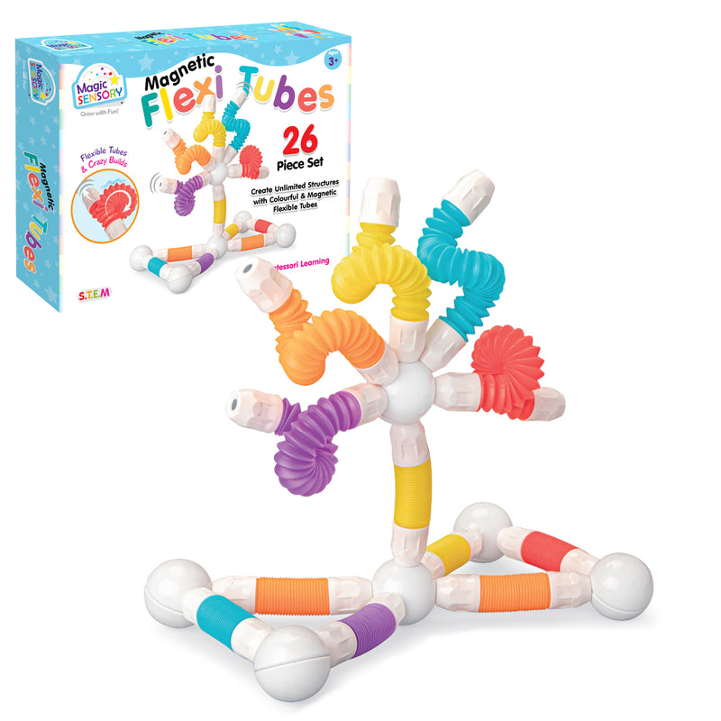 Load image into Gallery viewer, Magnetic Flexi Tubes 26 Piece Set
