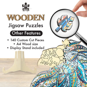 124 Piece Wooden Jigsaw Puzzle, Lion