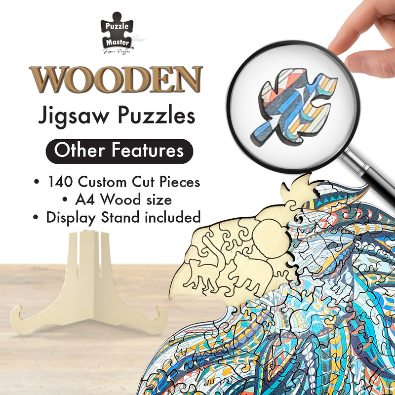 Load image into Gallery viewer, 124 Piece Wooden Jigsaw Puzzle, Lion

