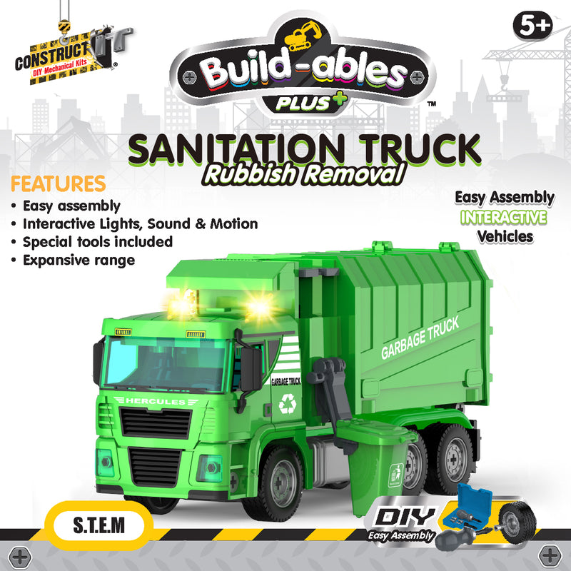 Load image into Gallery viewer, Builda-bles Plus - Sanitation Truck, Rubbish Removal
