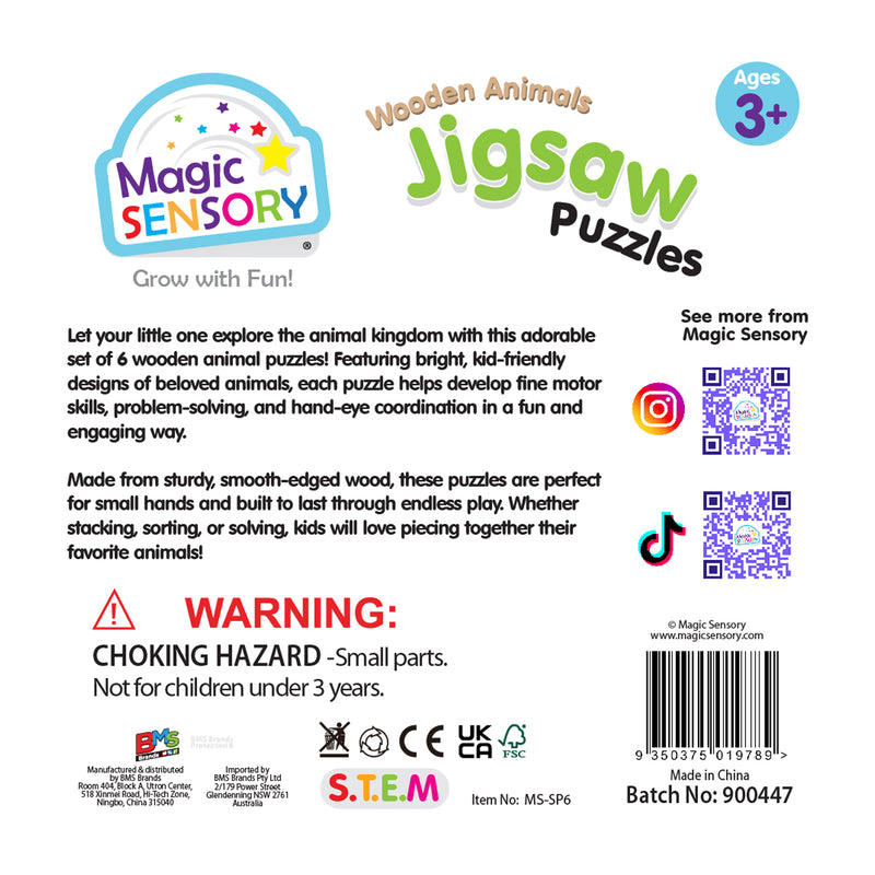 Load image into Gallery viewer, Wooden Animals Jigsaw Puzzle 6 Pack
