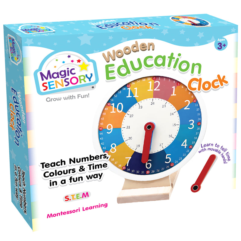 Load image into Gallery viewer, Wooden Early Education Learning Clock
