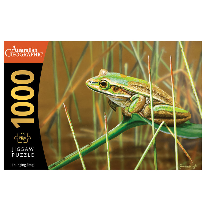 Load image into Gallery viewer, Lounging Frog 1000 Piece Puzzle

