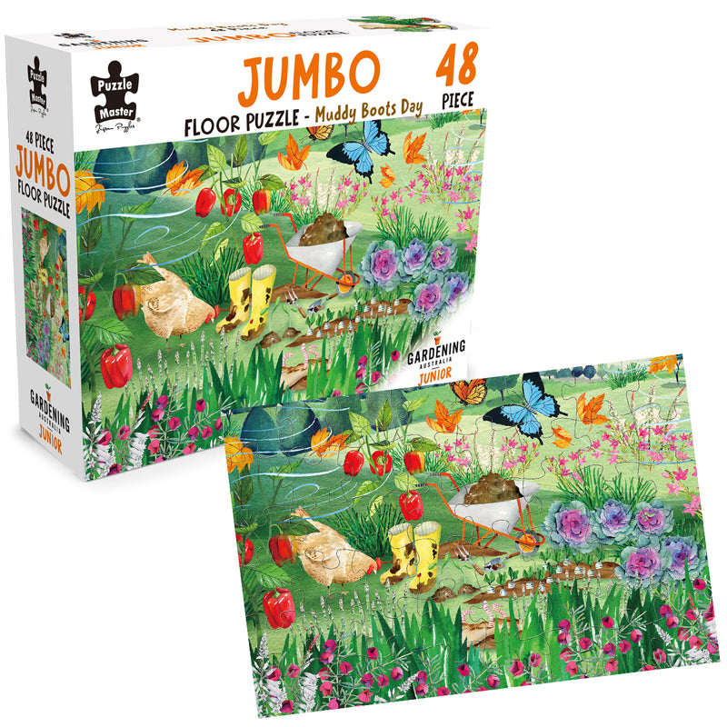 Load image into Gallery viewer, GA Jnr 48 Piece Jumbo Puzzle - Muddy Boots Day
