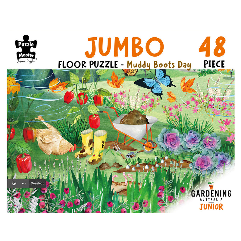 Load image into Gallery viewer, GA Jnr 48 Piece Jumbo Puzzle - Muddy Boots Day
